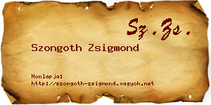 Szongoth Zsigmond névjegykártya